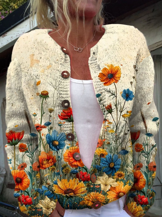 Tansy — Cardigan in maglia a fiori