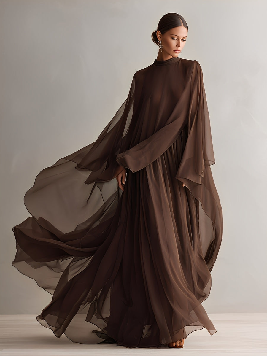 Gioconda Maria — Abito in chiffon con collo alto