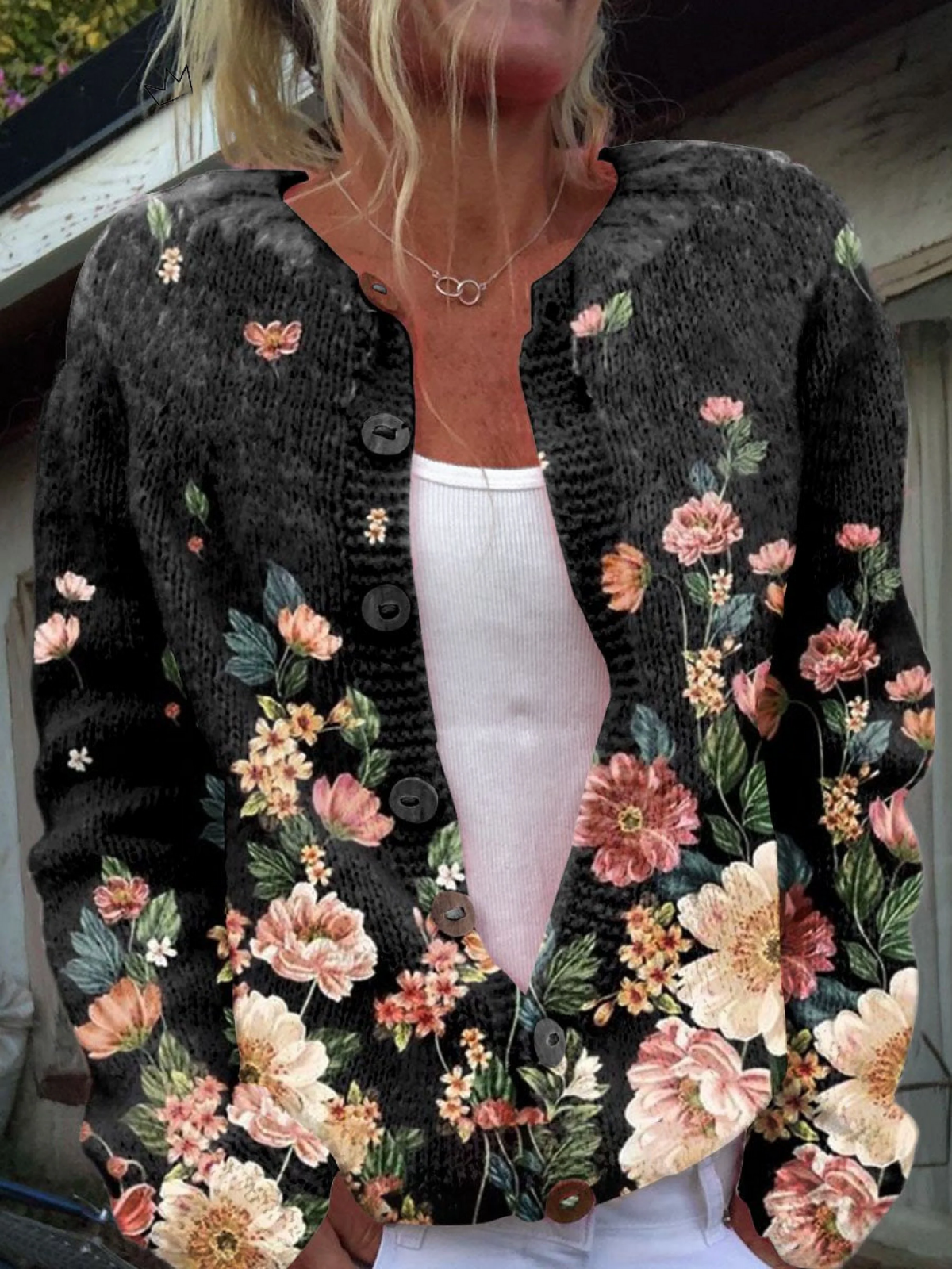 Kivara — Cardigan in maglia a fiori