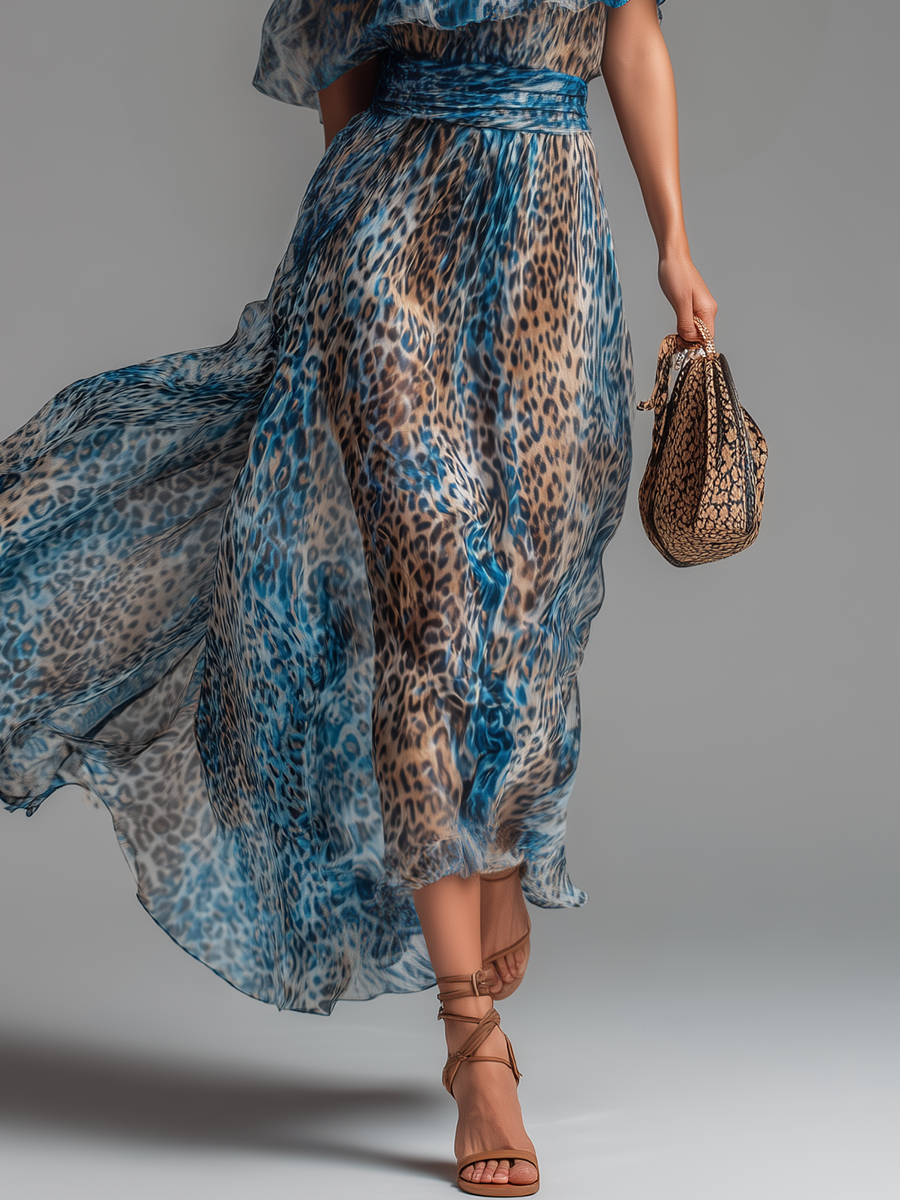 Francesca — Abito fluido con stampa leopardo