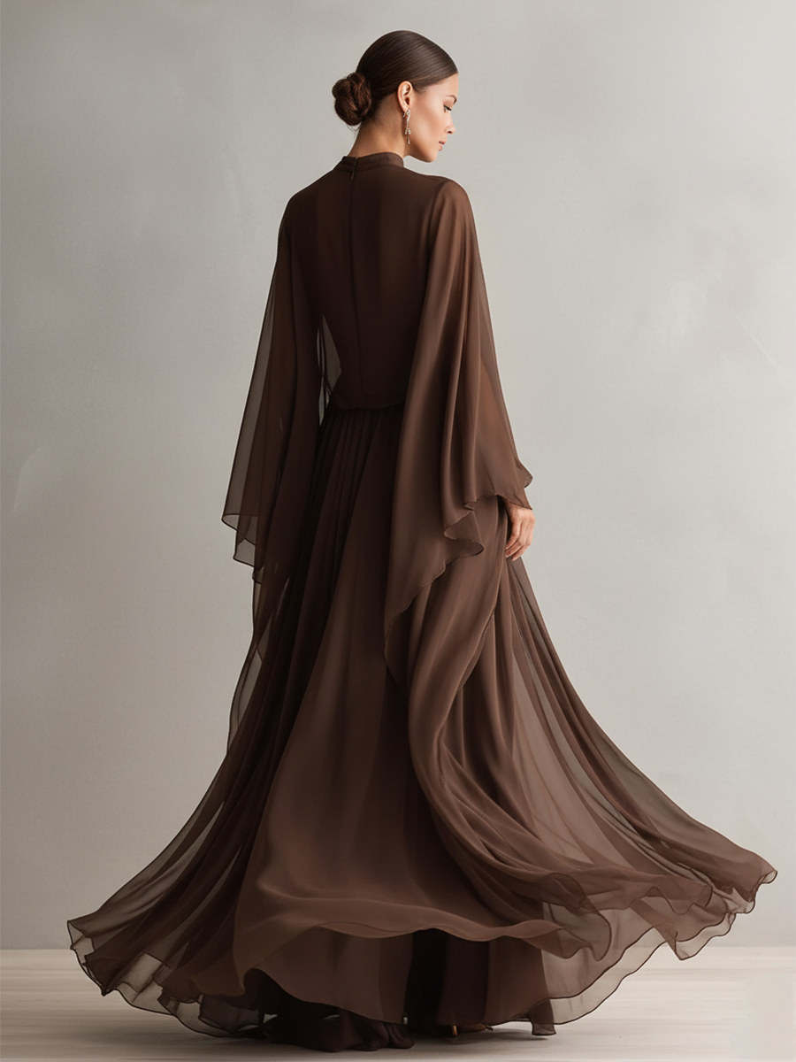 Gioconda Maria — Abito in chiffon con collo alto