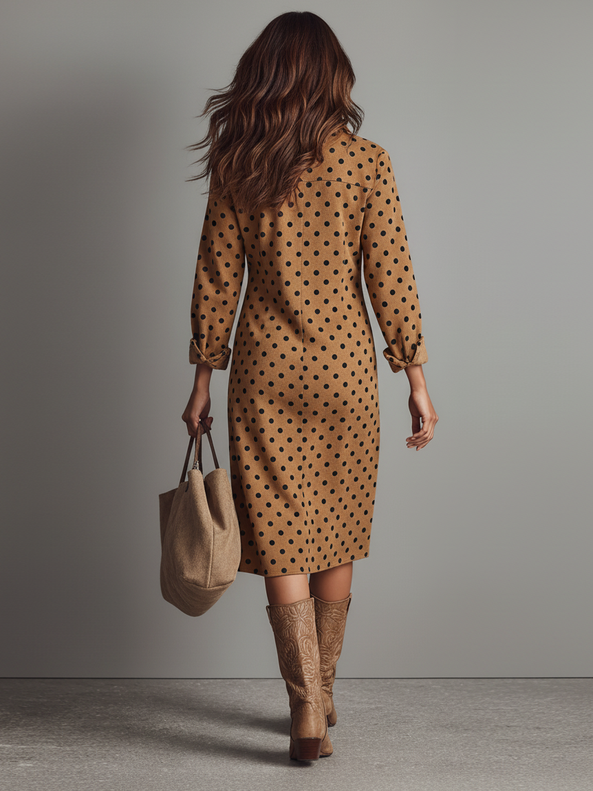 Fabiola — Abito midi in camoscio stampato