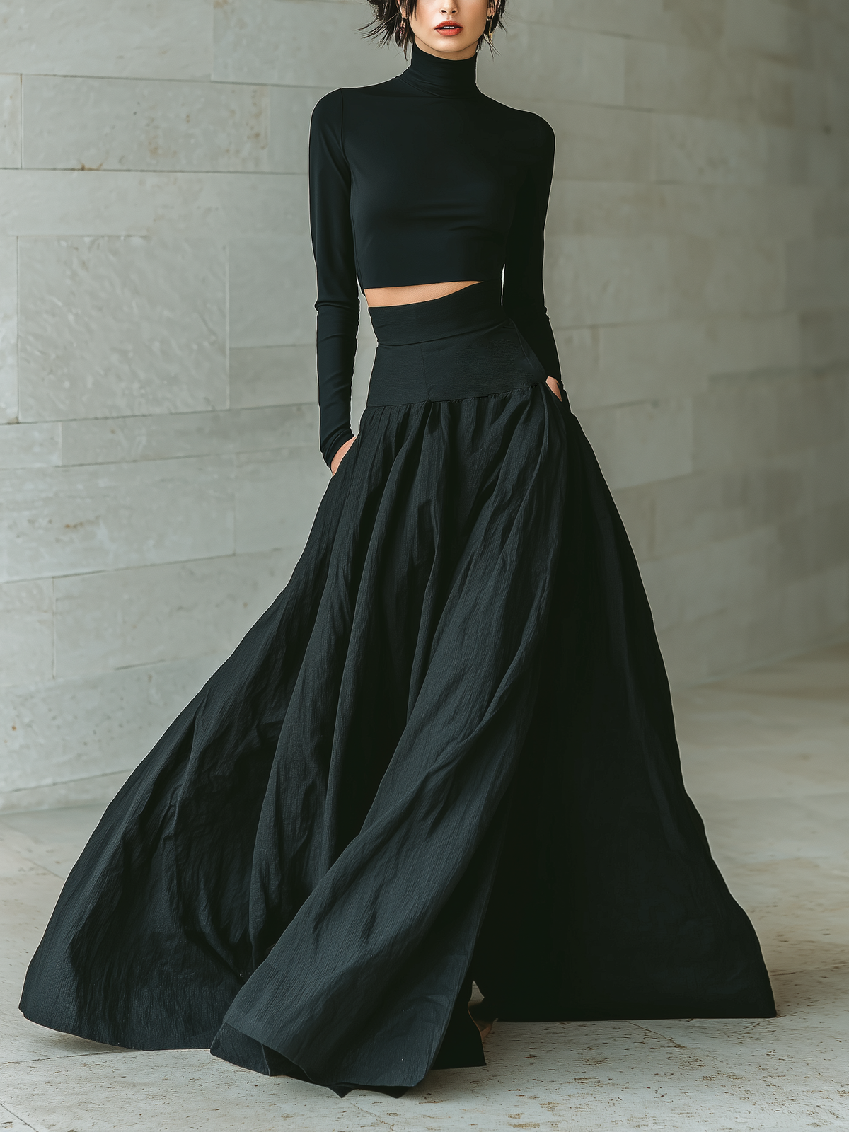 Celestina — Completo due pezzi in maglia elasticizzata con gonna