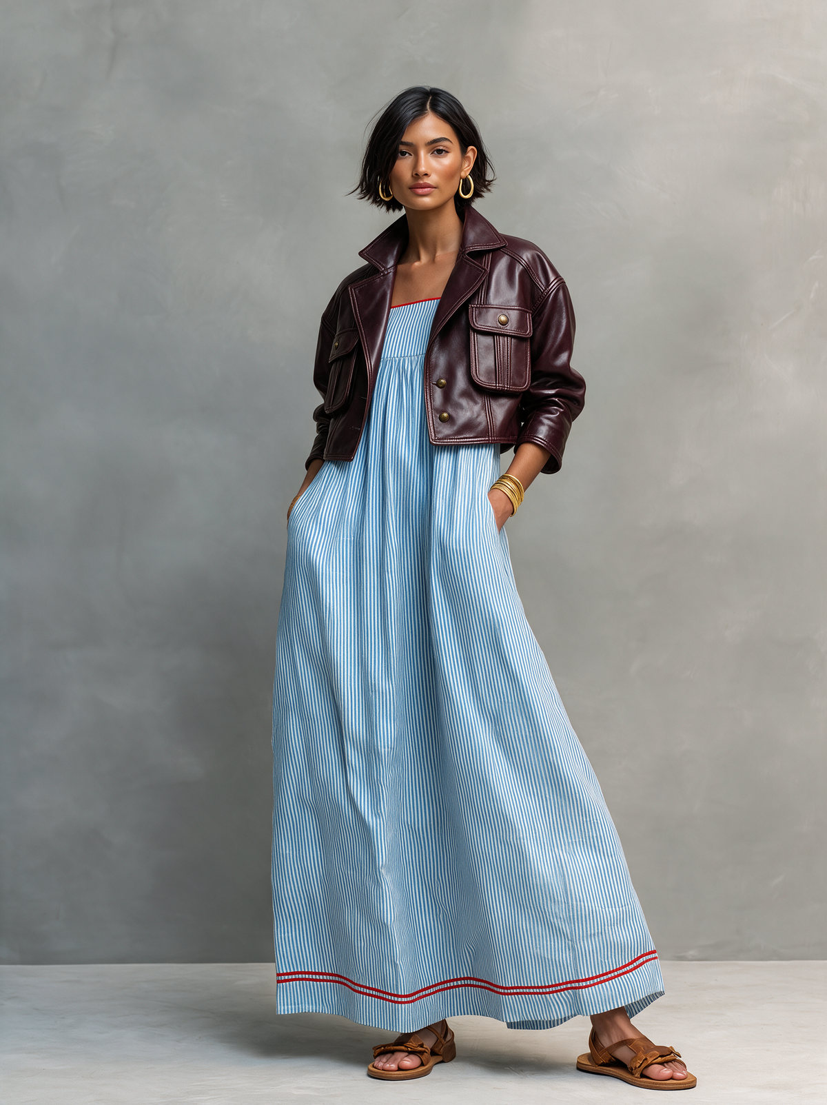 Battista — Giacca oversize in similpelle con tasche