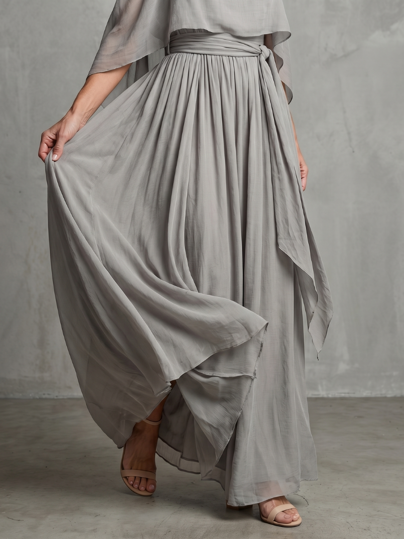 Miriam — Completo con top drappeggiato e spalle scoperte