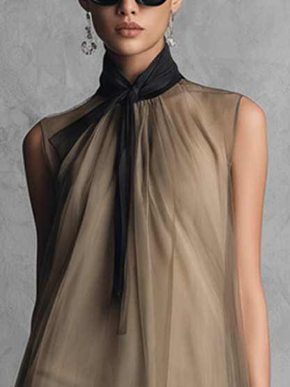 Ancilla — Abito in chiffon color block