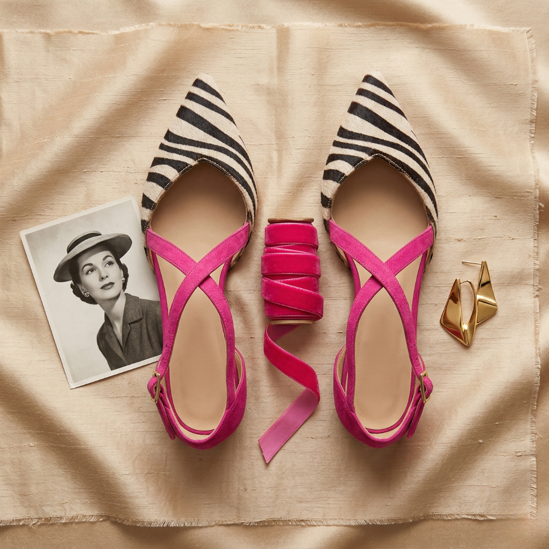 Fernanda — Ballerine zebrate con cinturini