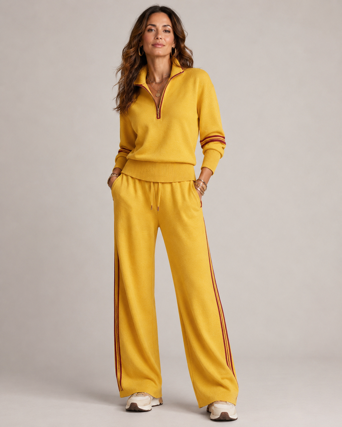 Serenella — Completo in maglia con zip