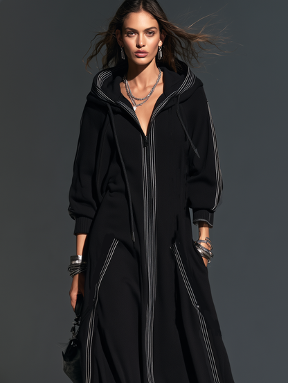Annamaria — Cappotto lungo in felpa con cappuccio
