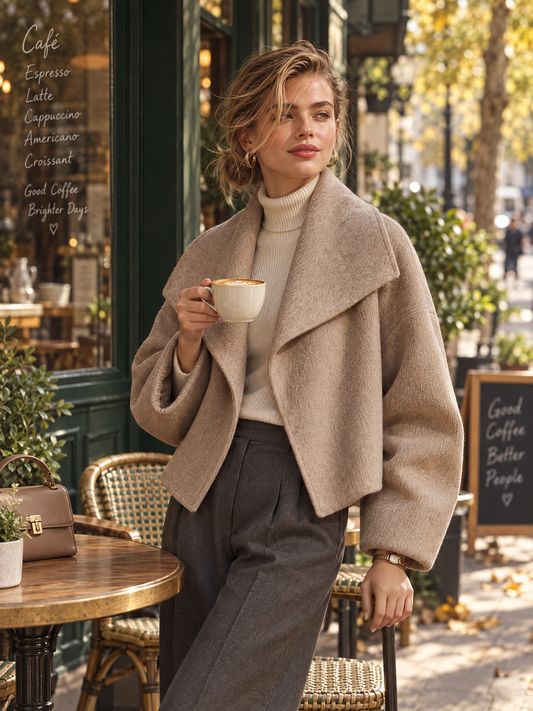 Cordelia — Cappotto oversize in misto lana con revers