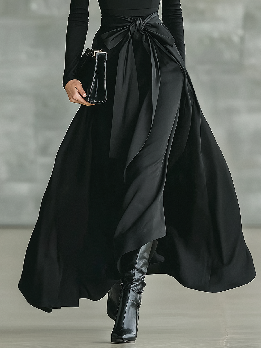 Aurelia Maria — Abito lungo in maglia elasticizzata con collo alto