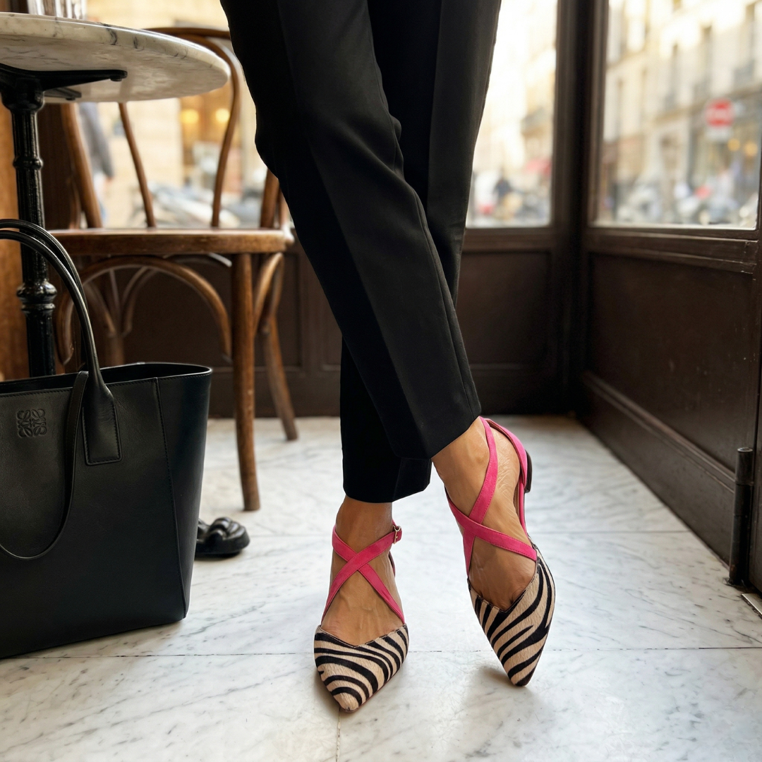 Fernanda — Ballerine zebrate con cinturini
