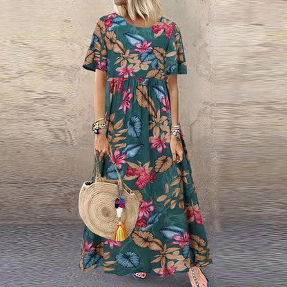 Livia — Abito midi a fiori con manica a farfalla