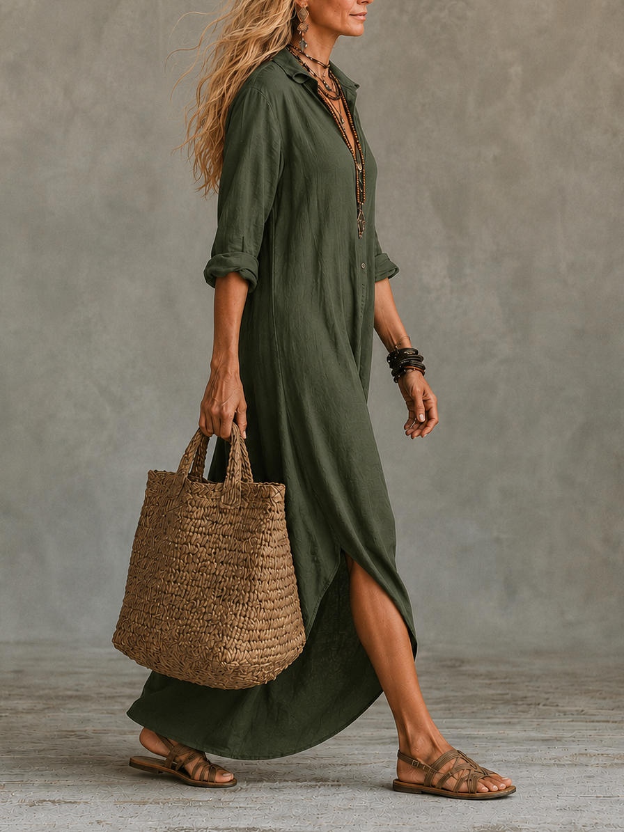 Viviana — Abito lungo camicia con bottoni