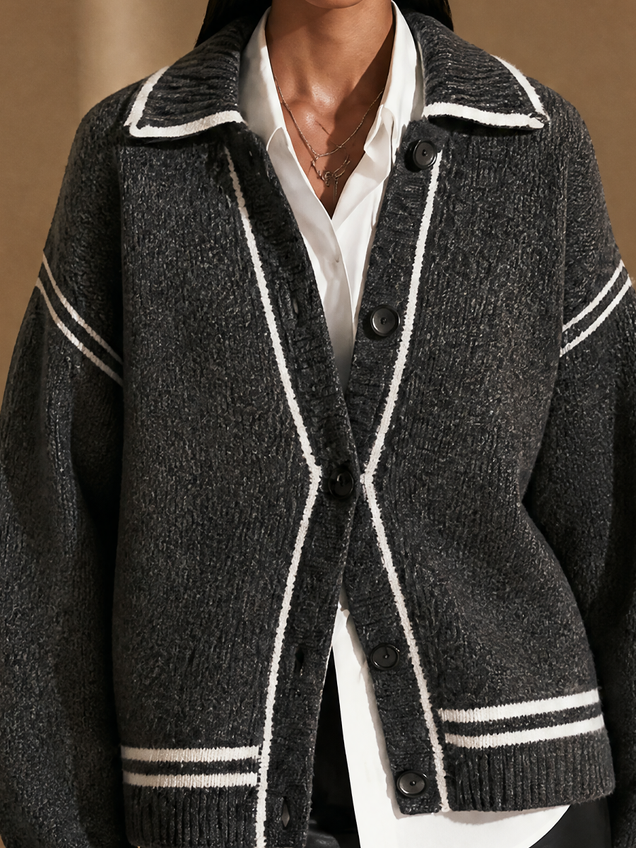 Colomba — Cardigan oversize in maglia con revers