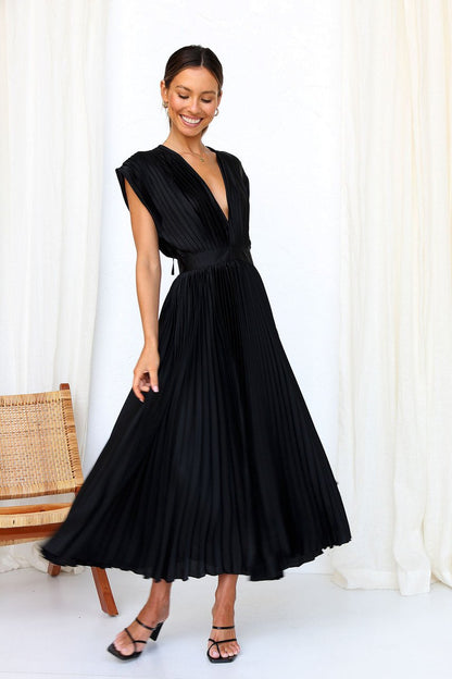 Edda — Abito midi in raso con scollo a V