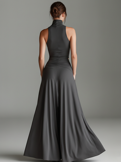 Cosima — Abito in maglia in maglia elasticizzata con collo alto