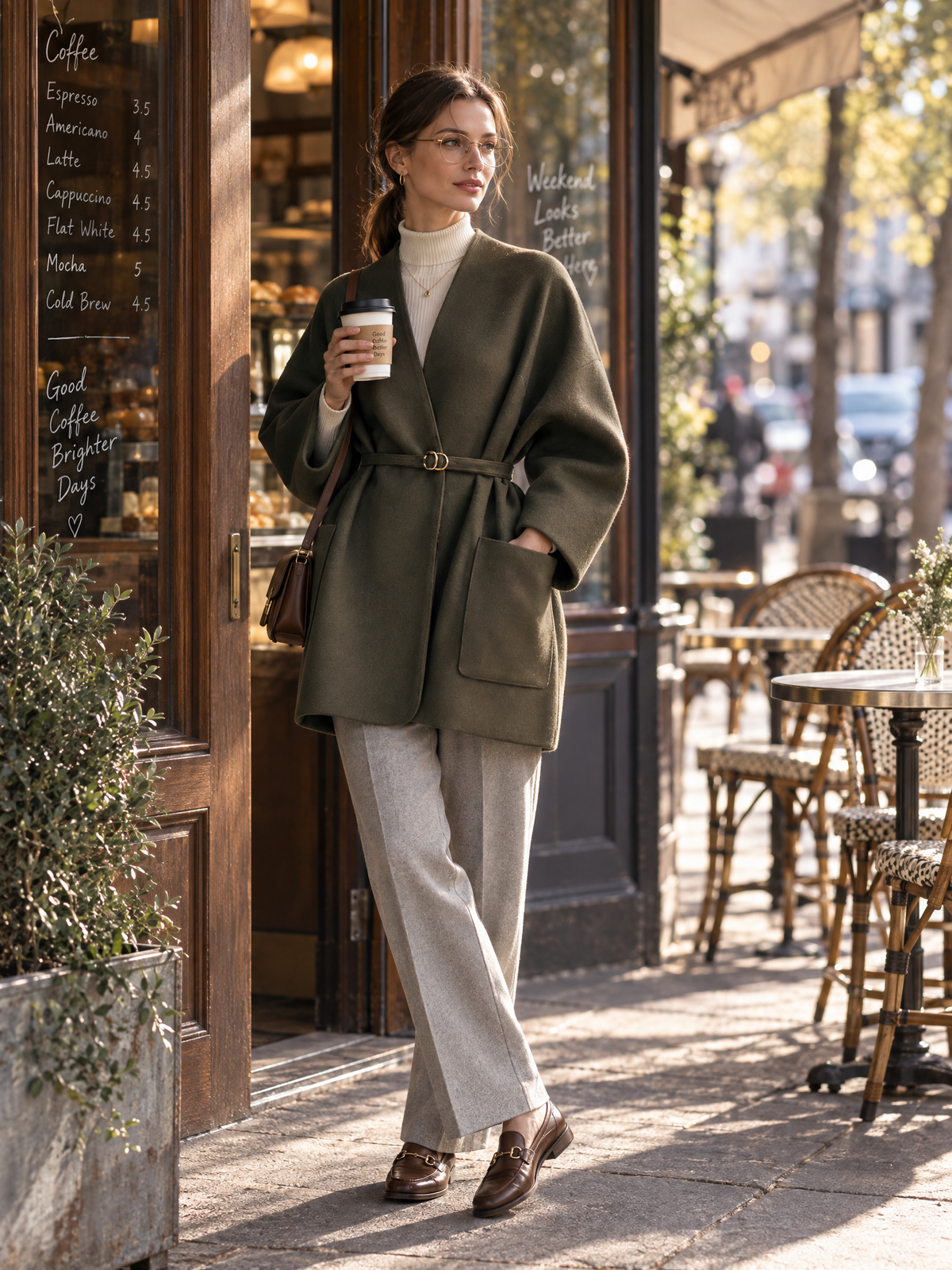 Delfina — Cappotto oversize con cintura