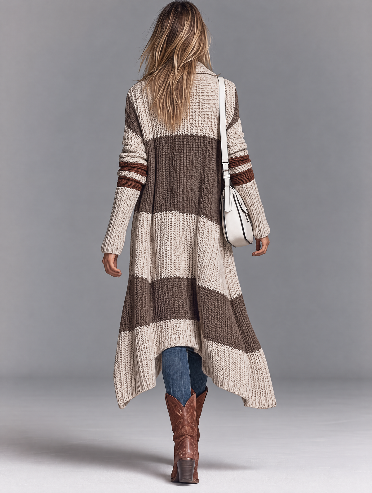Evangelina — Cardigan lungo con collo a scialle