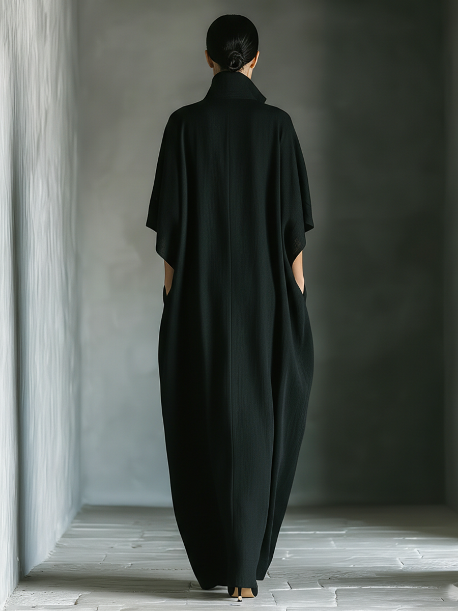 Albertina — Abito lungo in cotone con scollo a V