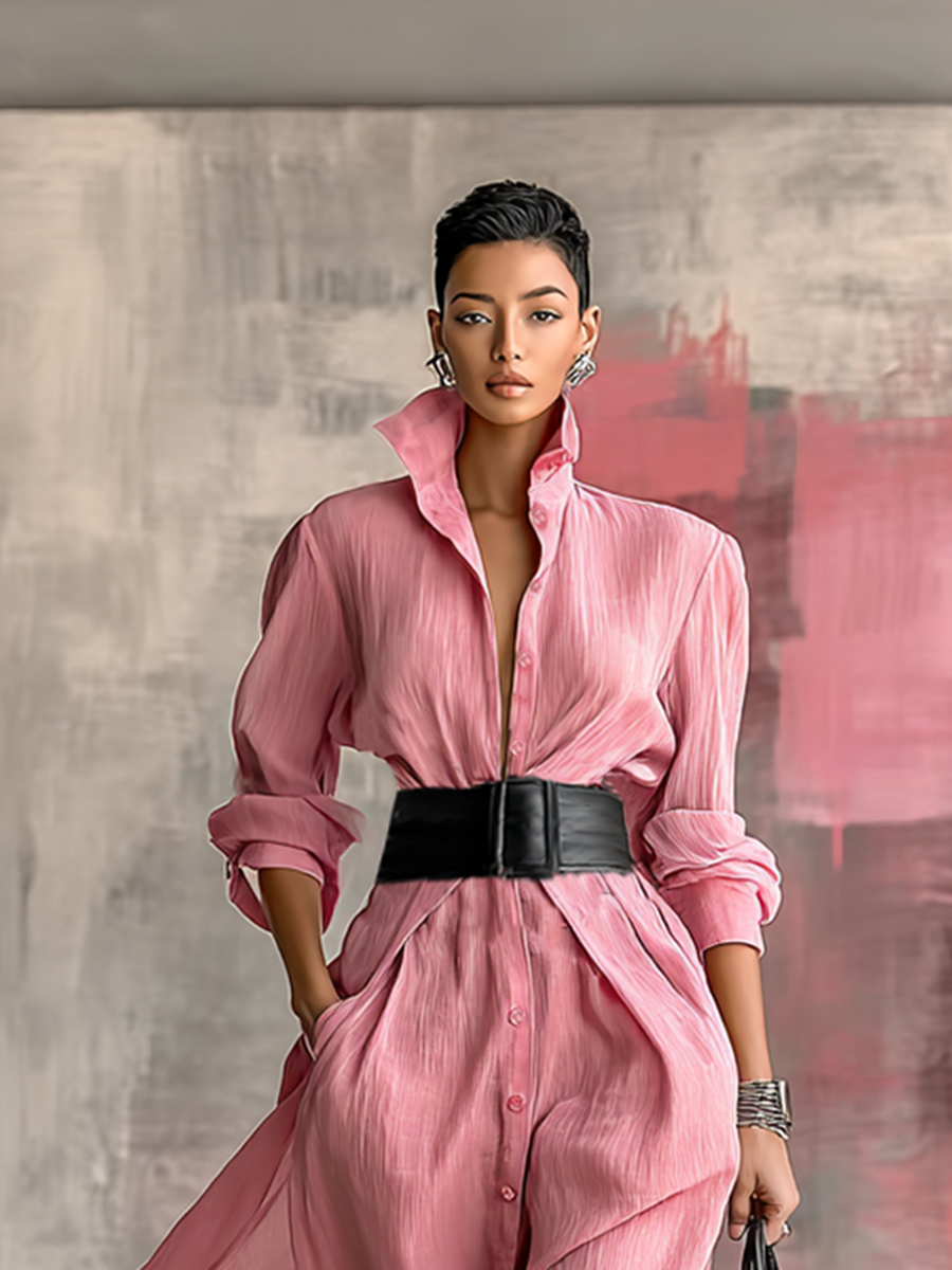 Cunegonda — Abito camicia con collo a revers