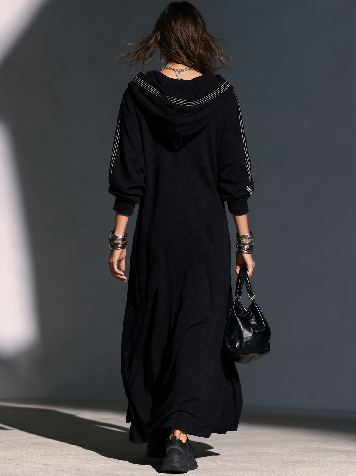 Annamaria — Cappotto lungo in felpa con cappuccio