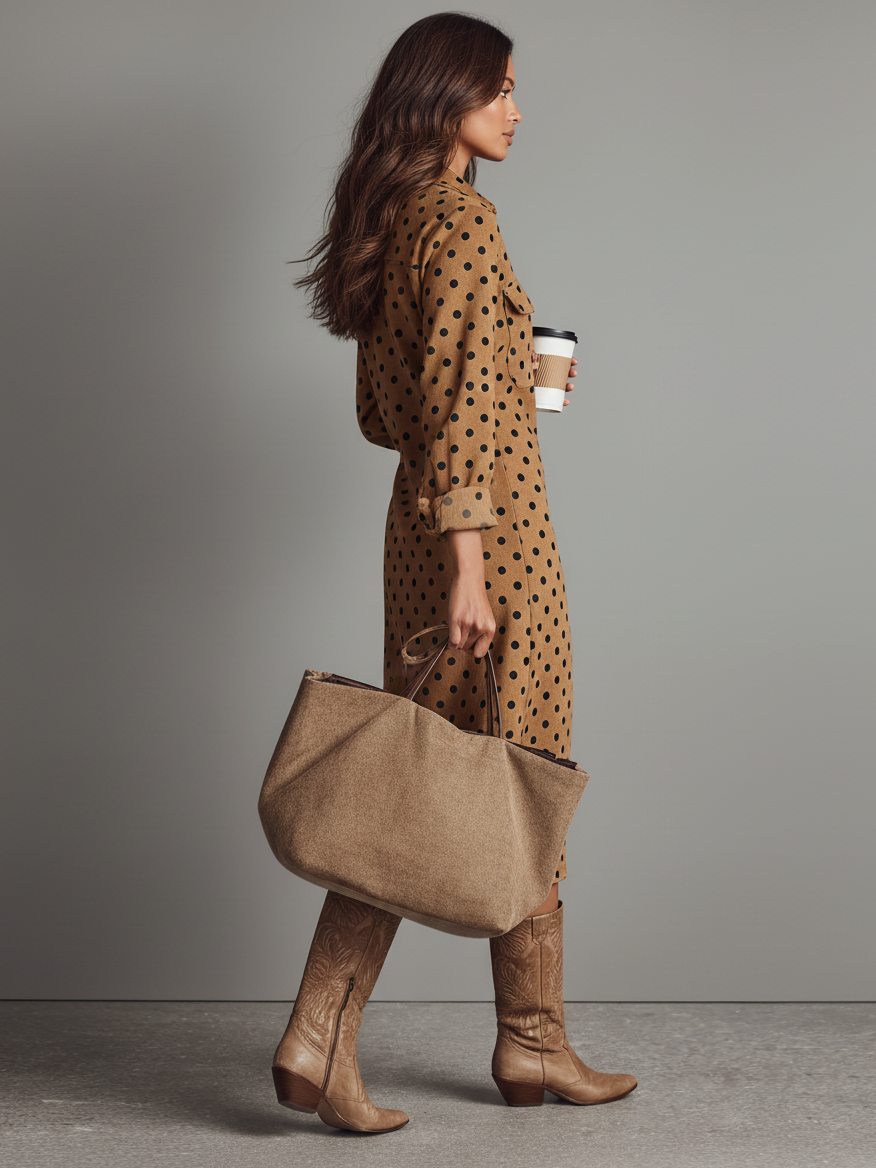Fabiola — Abito midi in camoscio stampato