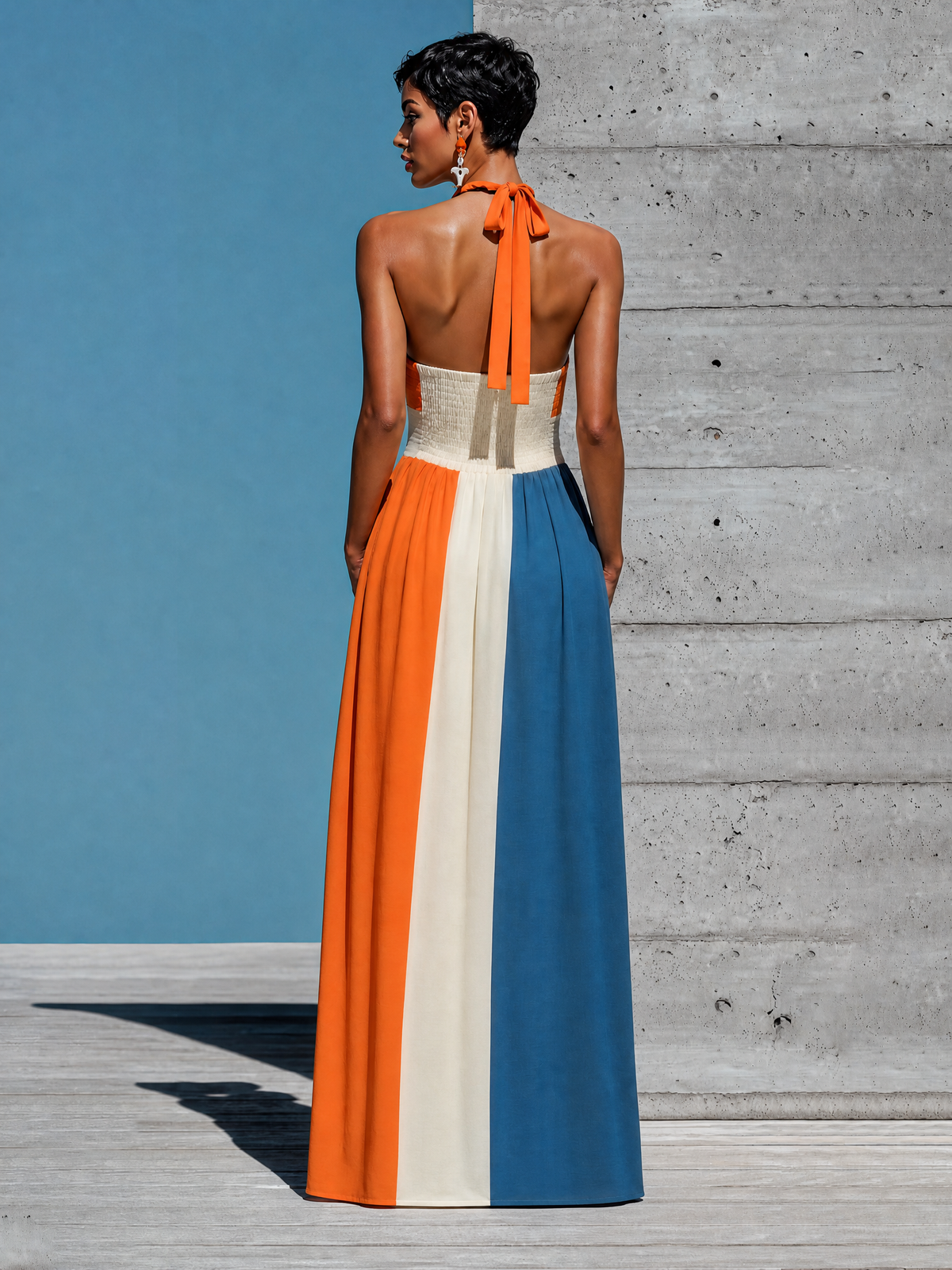 Severina — Abito lungo color block