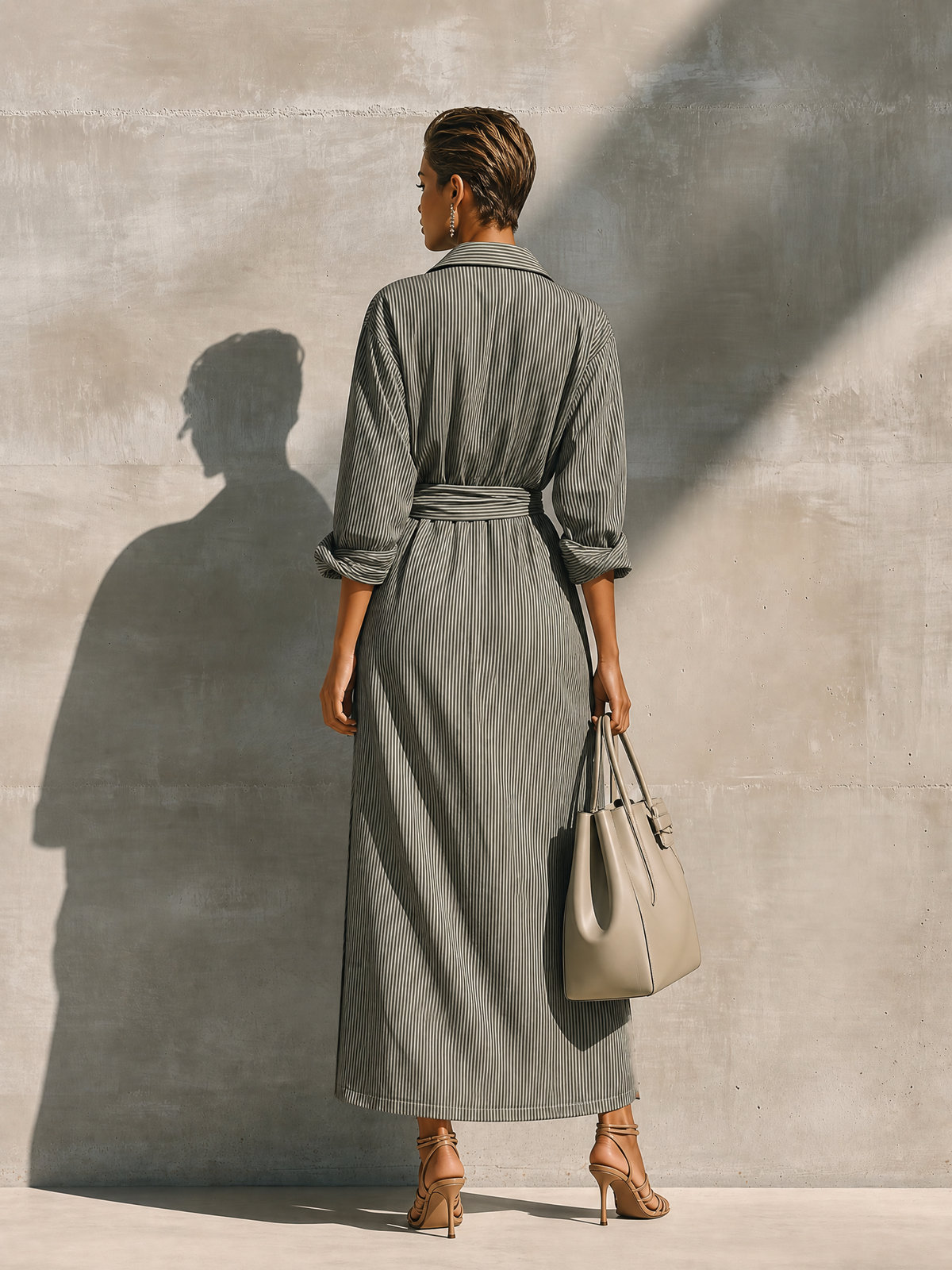 Raffaella Maria — Abito camicia in cotone a righe