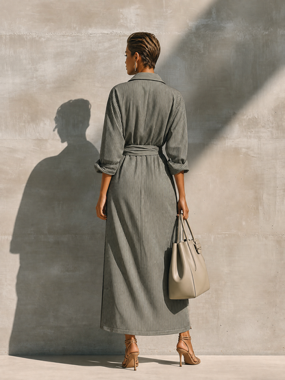 Raffaella Maria — Abito camicia in cotone a righe