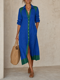 Umberta — Abito camicia color block
