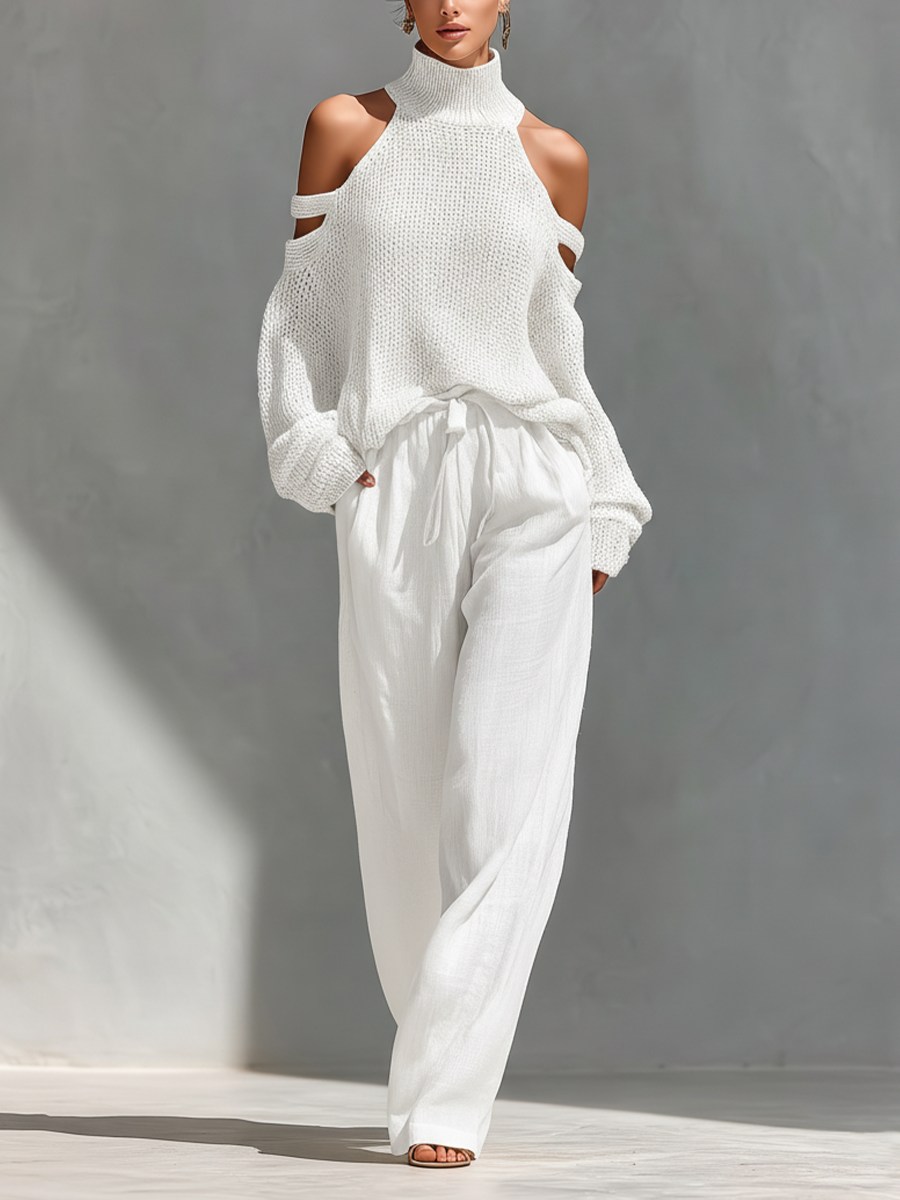 Erminia — Maglione in maglia con spalle scoperte