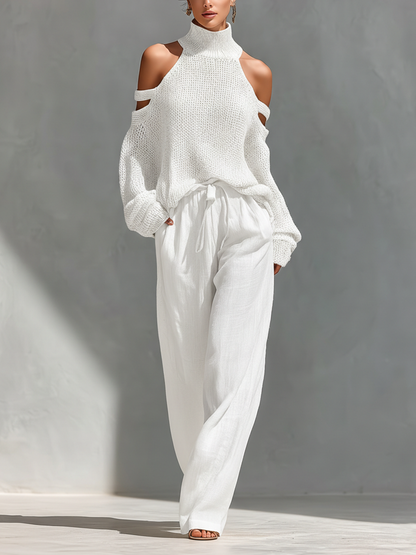 Erminia — Maglione in maglia con spalle scoperte