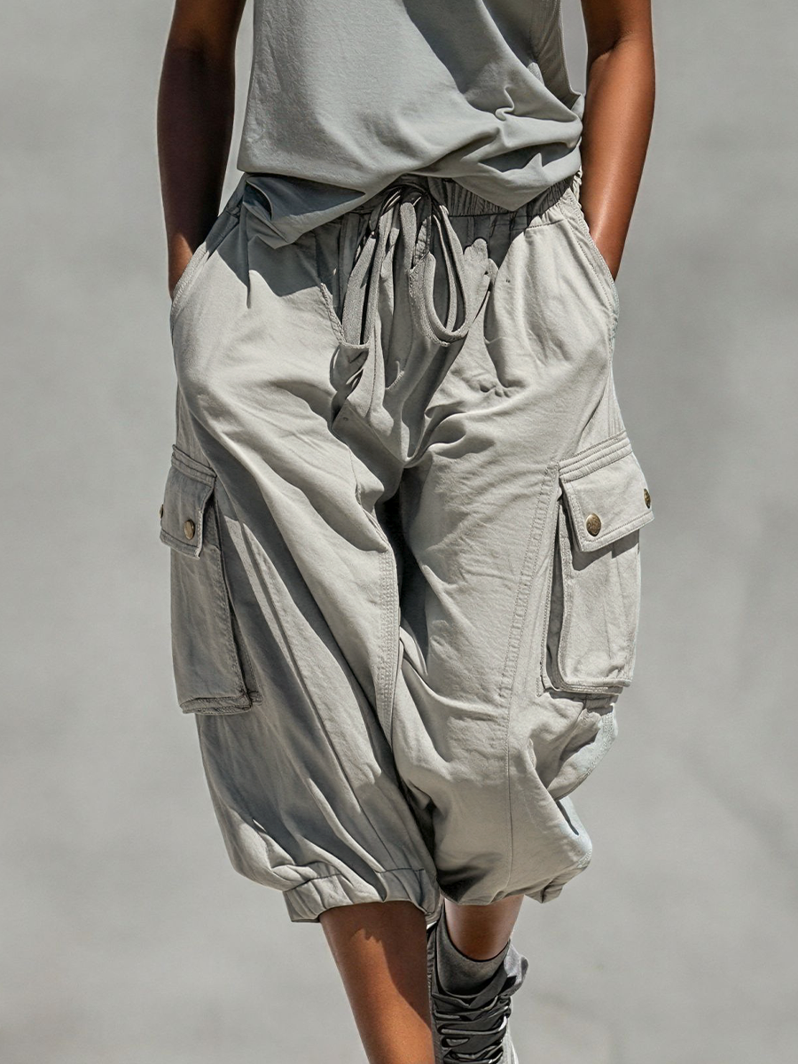 Fedora — Completo due pezzi in cotone con pantaloni jogger grigio