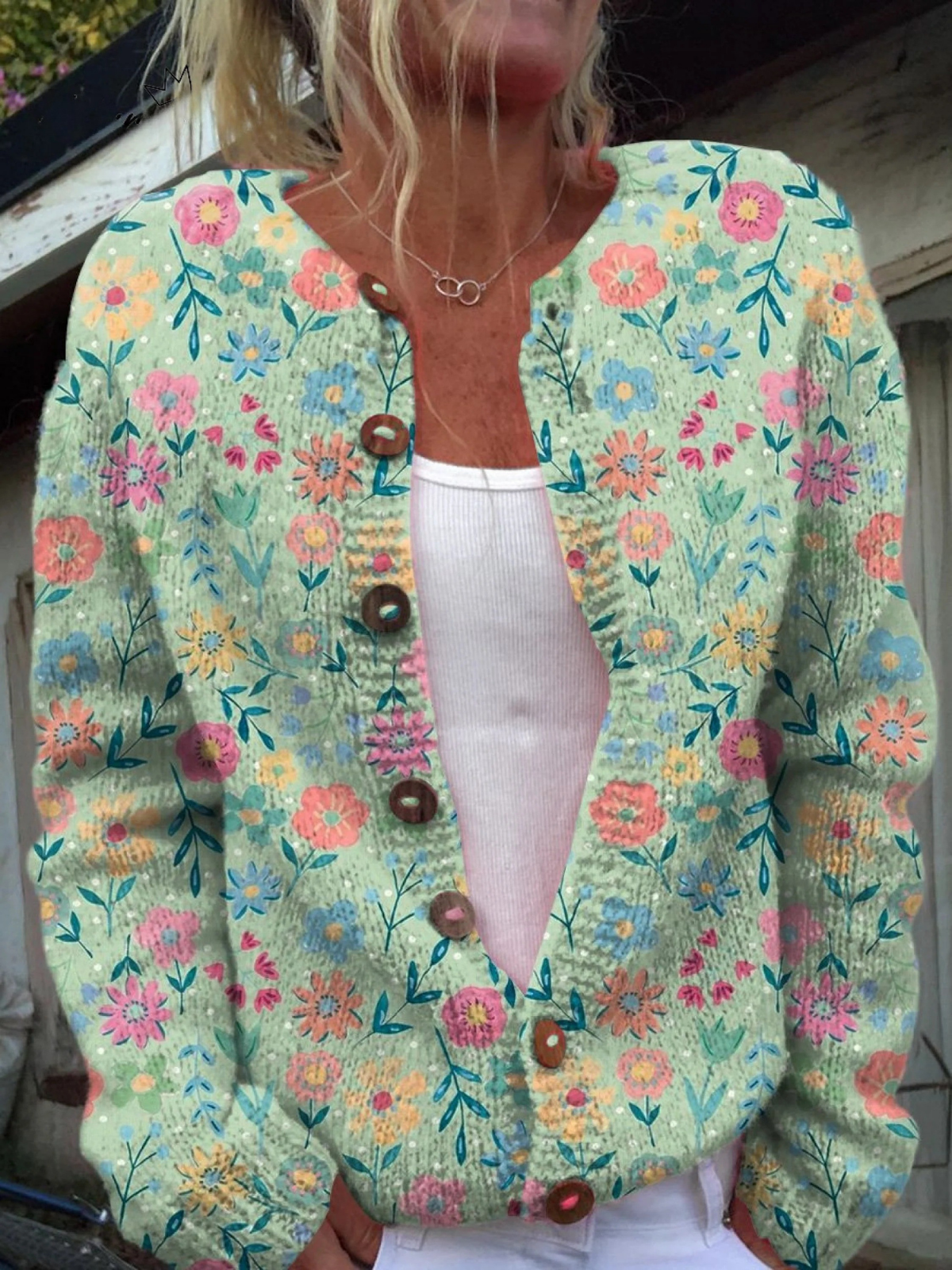 Foxfield — Cardigan in maglia a fiori