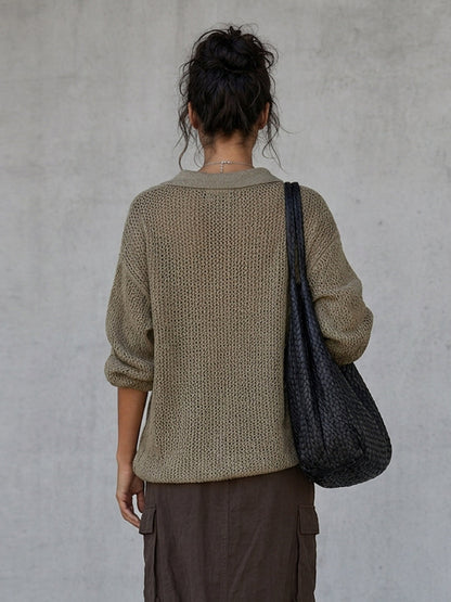 Nives — Maglione in maglia con mezza zip