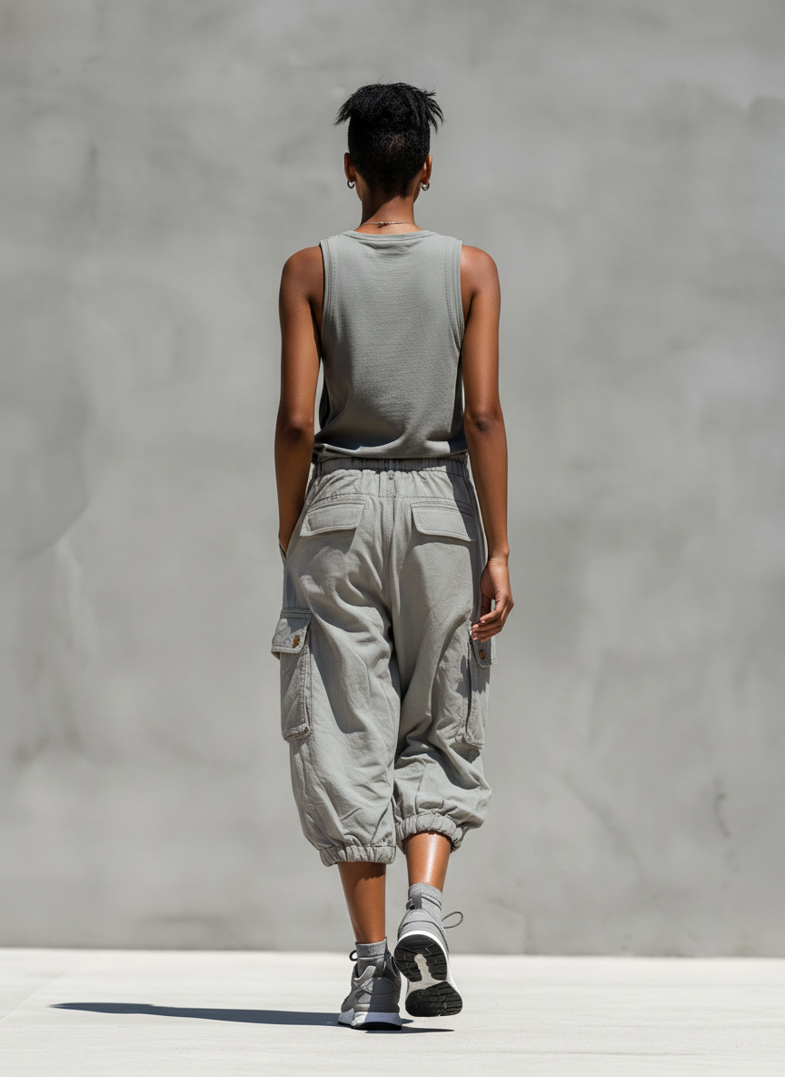 Fedora — Completo due pezzi in cotone con pantaloni jogger grigio