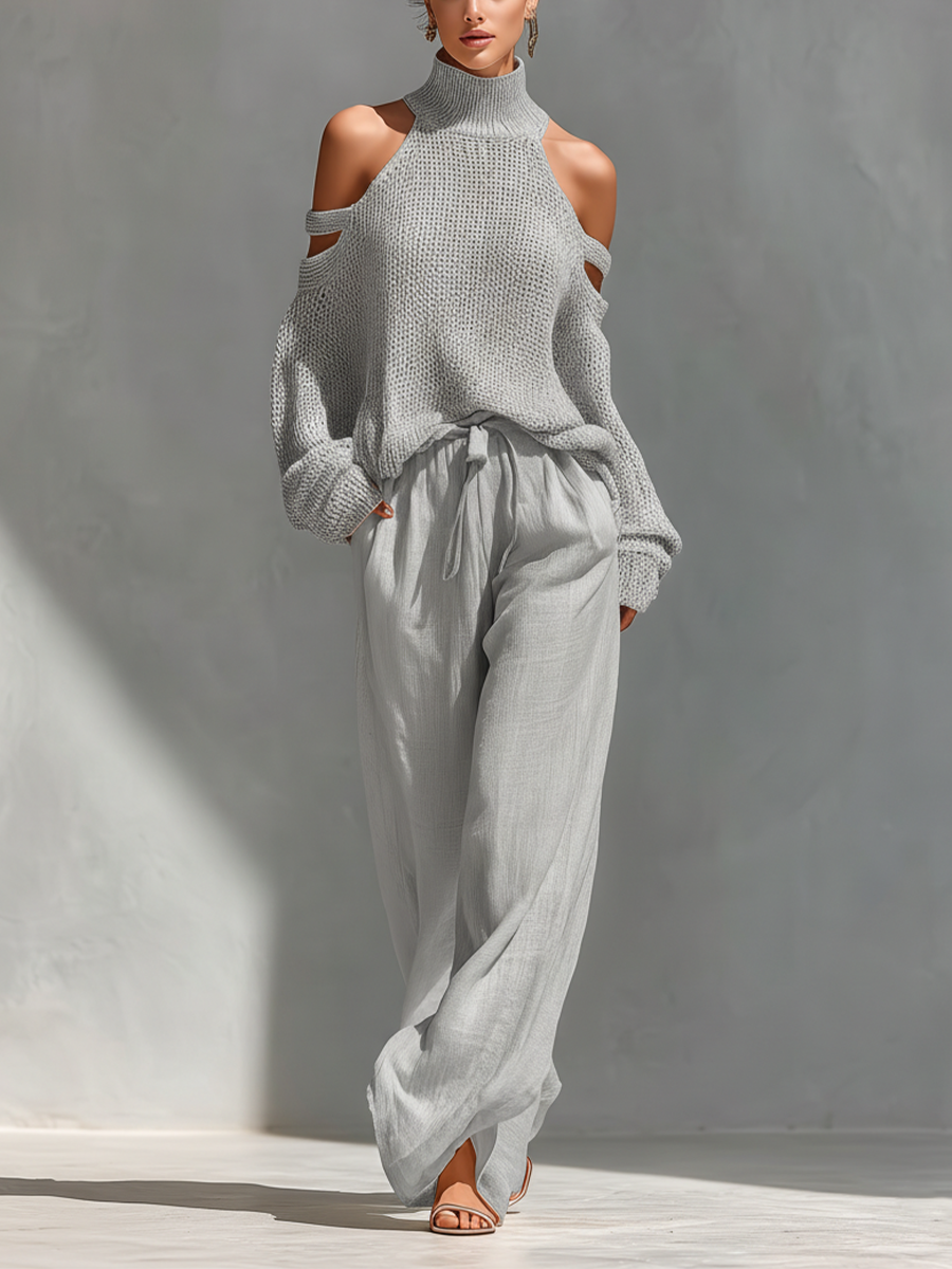 Erminia — Maglione in maglia con spalle scoperte