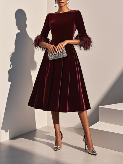 Letizia — Abito midi in velluto