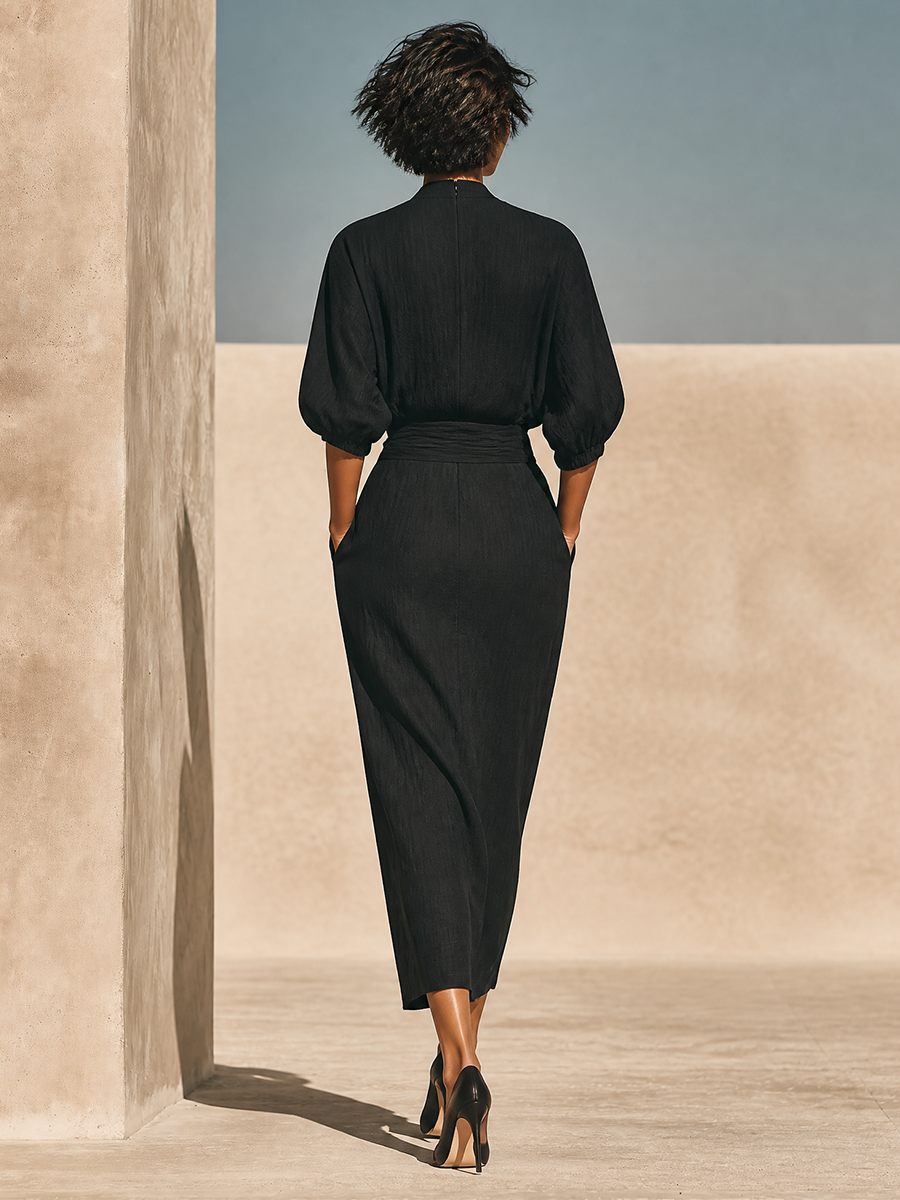 Eugenia — Completo due pezzi in lino con gonna midi