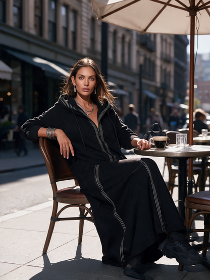 Annamaria — Cappotto lungo in felpa con cappuccio