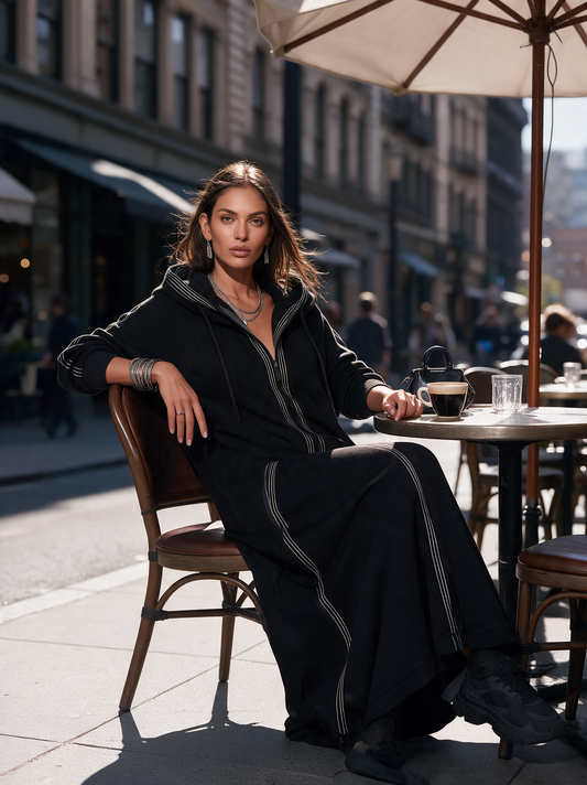 Annamaria — Cappotto lungo in felpa con cappuccio