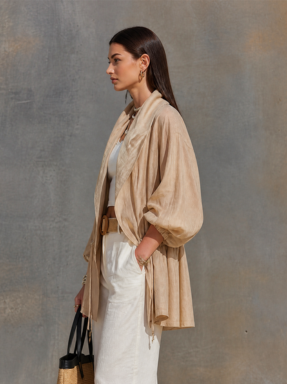 Alessandra — Giacca oversize in tencel con revers