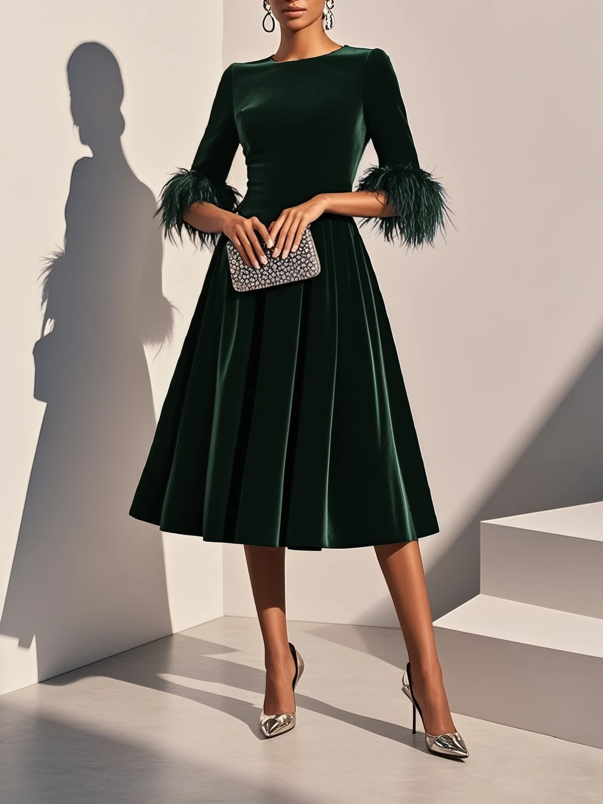 Letizia — Abito midi in velluto