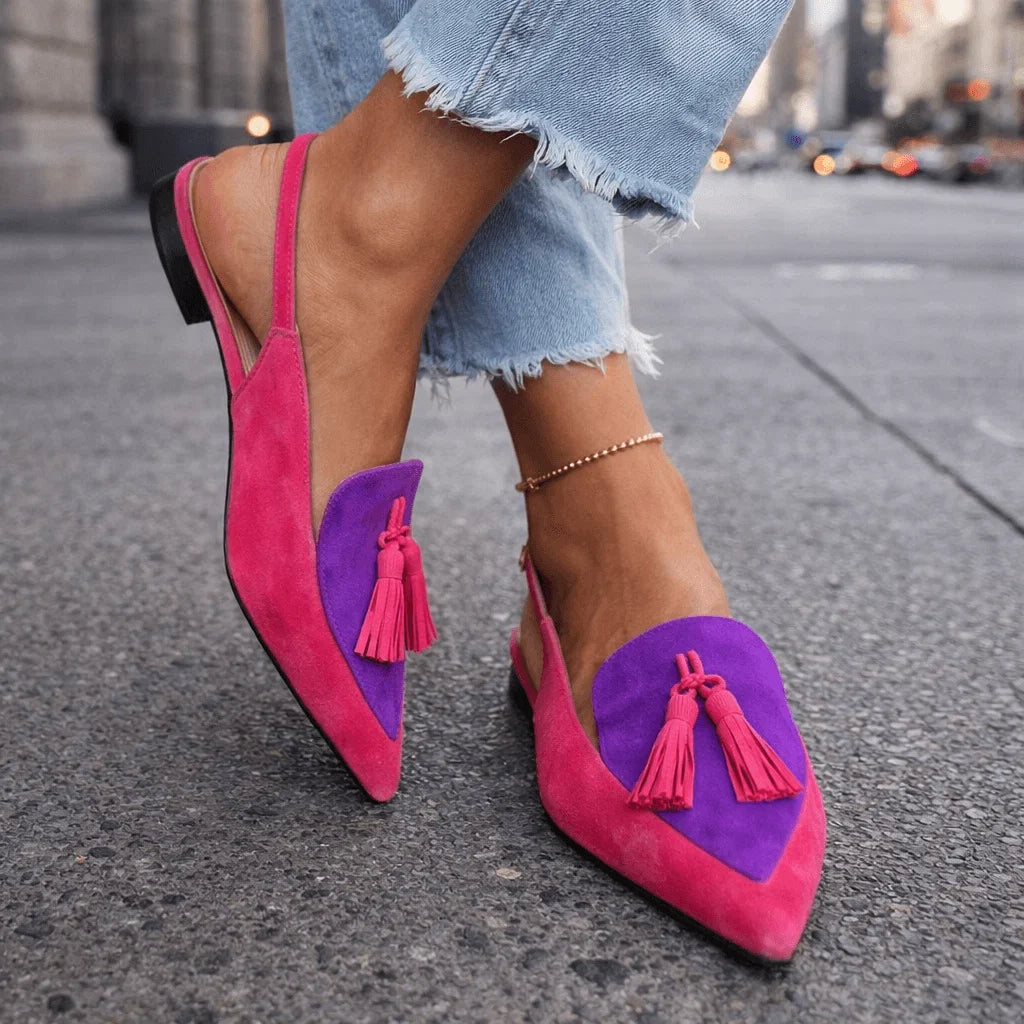 Elda — Sandali slingback con nappine