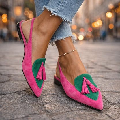 Elda — Sandali slingback con nappine