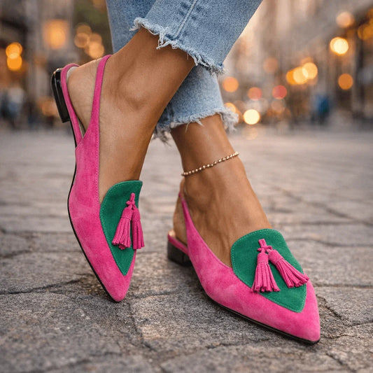 Elda — Sandali slingback con nappine