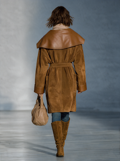 Rosmunda — Cappotto in camoscio con revers