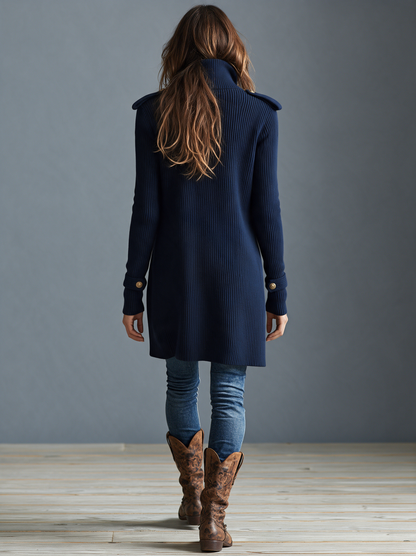 Modesta — Cardigan in maglia a coste con zip