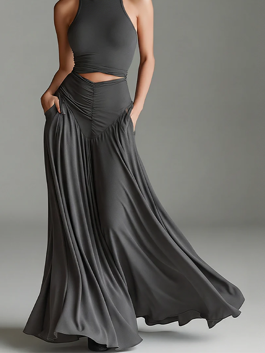 Cosima — Abito in maglia in maglia elasticizzata con collo alto
